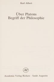 Obálka knihy Über Platons Begriff der Philosophie
