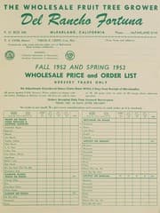 Obálka knihy Fall 1952 and spring 1953, wholesale price and order list