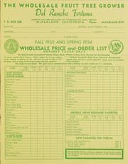 Obálka knihy Fall 1953 and spring 1954, wholesale price and order list