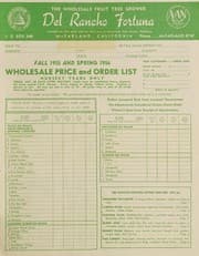 Obálka knihy Fall 1955 and spring 1956, wholesale price and order list