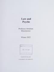 Obálka knihy Law and psyche