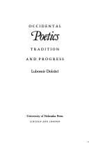 Obálka knihy Occidental poetics