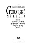 Obálka knihy Goralské nárečia