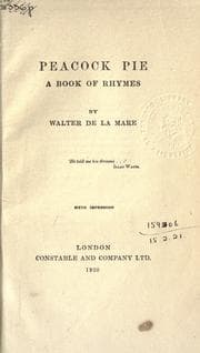 Obálka knihy Peacock pie, a book of rhymes