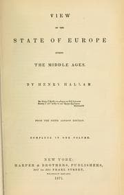 Obálka knihy View of the State of Europe During the Middle Ages