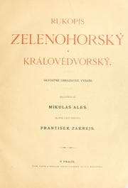Obálka knihy Rukopis Zelenohorský a Královédvorský