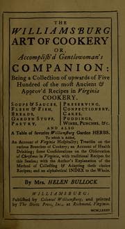 Obálka knihy The Williamsburg art of cookery