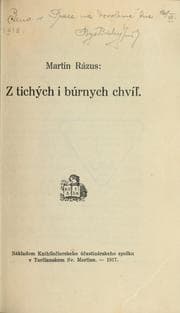 Obálka knihy Z tichých i búrnych chvilʼ