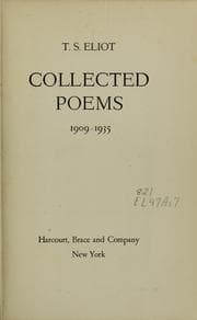 Obálka knihy Collected poems, 1909-1935