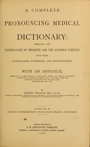 Obálka knihy A complete pronouncing medical dictionary