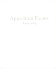 Obálka knihy Apparition Poems