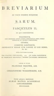 Obálka knihy Breviarium ad usum insignis ecclesiae Sarum