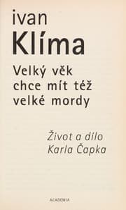 Obálka knihy Velký věk chce mít též velké mordy
