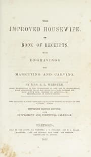 Obálka knihy The improved housewife, or, Book of receipts