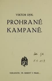 Obálka knihy Prohrane  kampane .