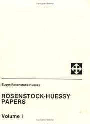 Obálka knihy Rosenstock-Huessy Papers
