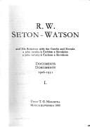 Obálka knihy R.W. Seton-Watson and his relations with the Czechs and Slovaks