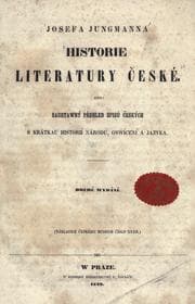 Obálka knihy Josefa Jungmanna Historie literatury ceské